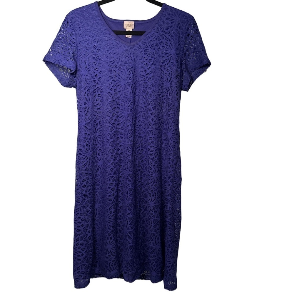 EASYY WEAR by CHICOS Size 0 XS Blue Lace Dress